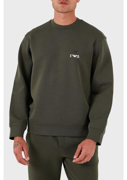 Logo Işlemeli Streç Pamuklu Regular Fit Bisiklet Yaka Sweat Erkek Sweat EM002919 AF10013 U8120