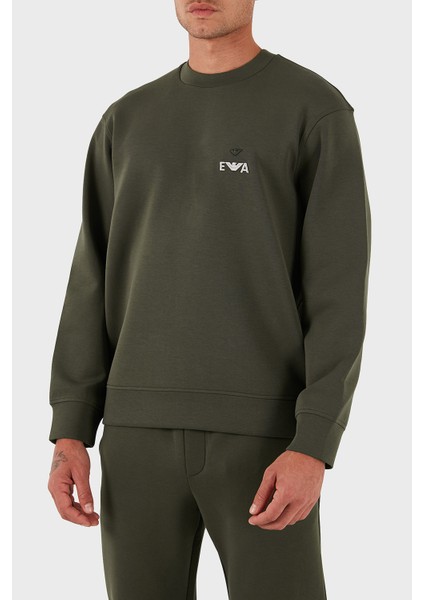 Logo Işlemeli Streç Pamuklu Regular Fit Bisiklet Yaka Sweat Erkek Sweat EM002919 AF10013 U8120 fırsatları