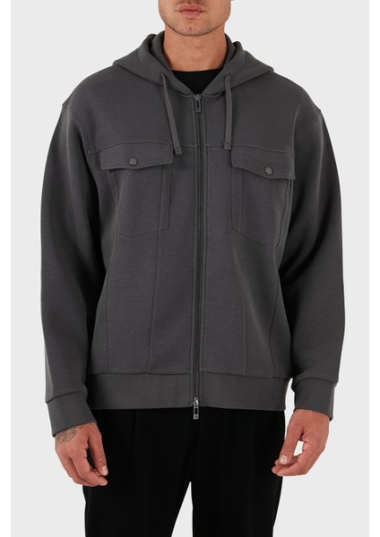 Streç Pamuklu Relaxed Fit Kapüşonlu Sweat Erkek Sweat XM000967 AF16222 U8107 fırsatları