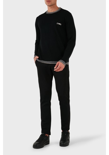 % 100 Yün Regular Fit Bisiklet Yaka Logolu Kazak Erkek Kazak EM003387 AF14697 UC001 fiyatları