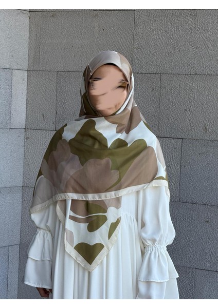 Pamuklu Vera Desen Eşarp-Vizon/haki indirimleri