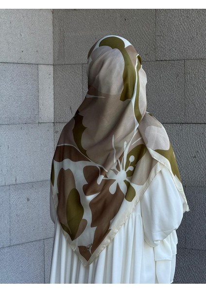 Pamuklu Vera Desen Eşarp-Vizon/haki