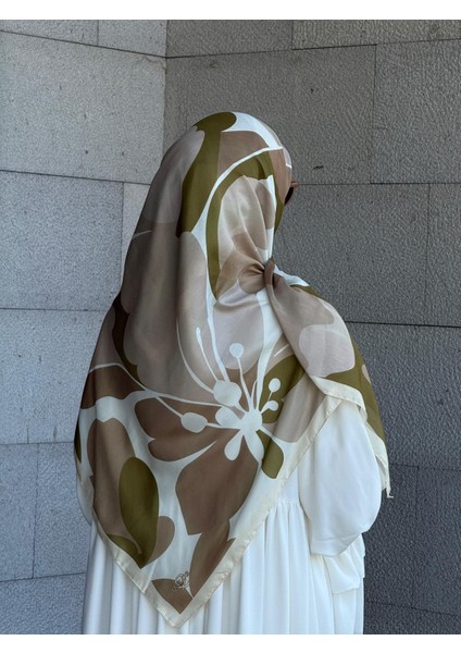 Pamuklu Vera Desen Eşarp-Vizon/haki