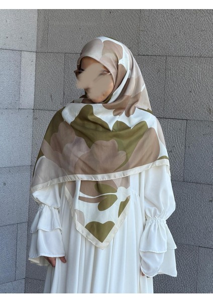 Pamuklu Vera Desen Eşarp-Vizon/haki