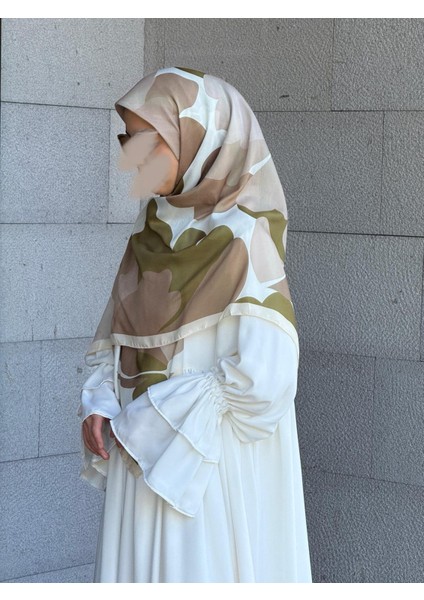 Pamuklu Vera Desen Eşarp-Vizon/haki