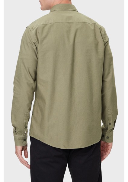 Logolu % 100 Pamuk Slim Fit Düğmeli Yaka Gömlek Erkek Gömlek 50544917 314 modelleri