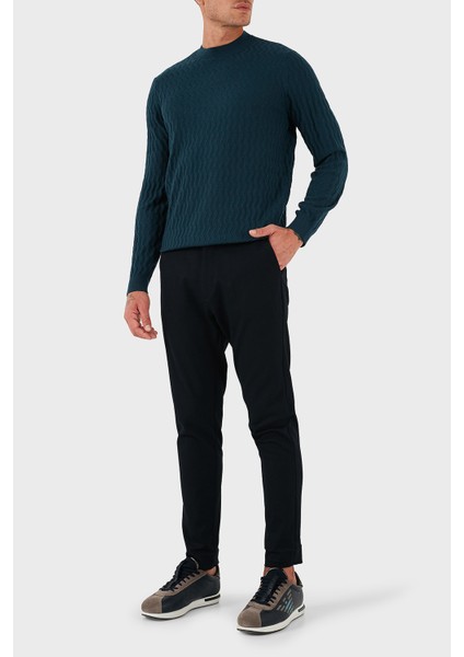 Yün Karışımlı Regular Fit Bisiklet Yaka Dalgalı Dokuma Kazak Erkek Kazak XM001560 AF11982 FB068 fiyatları