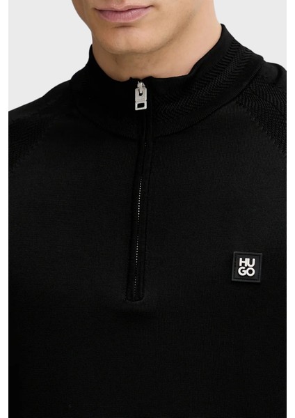 Logolu Regular Fit Yarım Fermuarlı Dik Yaka Kazak Erkek Kazak 50543786 001 indirimleri