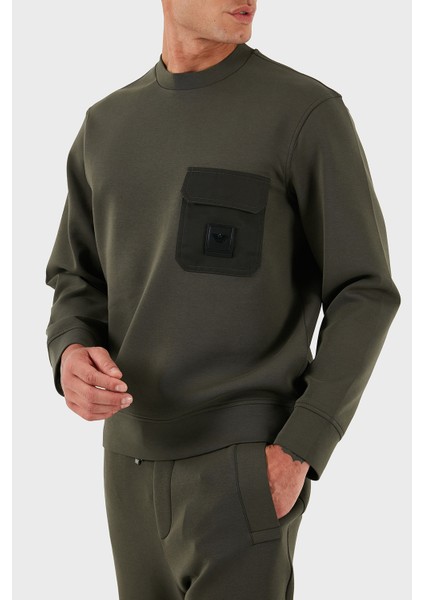 Streç Pamuklu Regular Fit Tek Cepli Bisiklet Yaka Sweat Erkek Sweat EM002925 AF10013 U8120