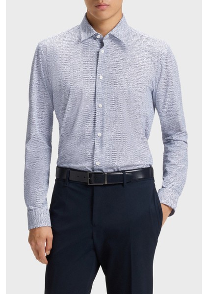 Desenli Slim Fit Gömlek Yaka Uzun Kollu Gömlek Erkek Gömlek 50545269 410