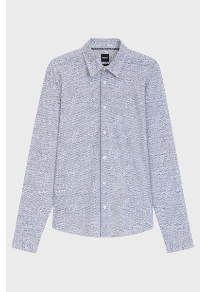 Desenli Slim Fit Gömlek Yaka Uzun Kollu Gömlek Erkek Gömlek 50545269 410