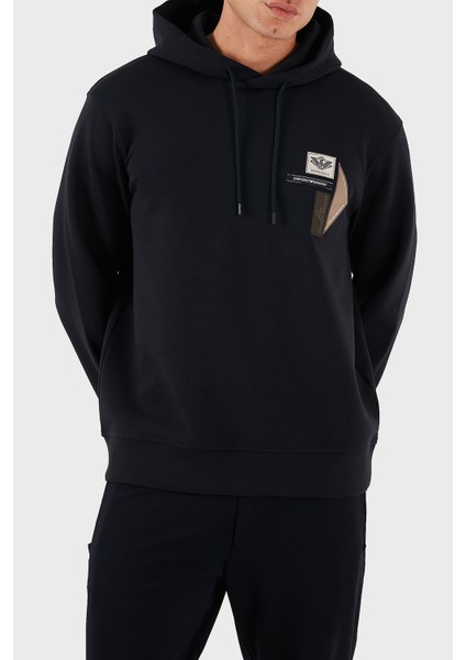 Logolu Pamuklu Regular Fit Kapüşonlu Sweat Erkek Sweat EM003587 AF10013 UB118 fırsatları