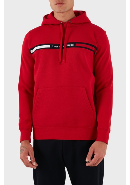 Pamuk Karışımlı Regular Fit Kanguru Cepli Kapüşonlu Sweat Erkek Sweat MW0MW37361 Xld