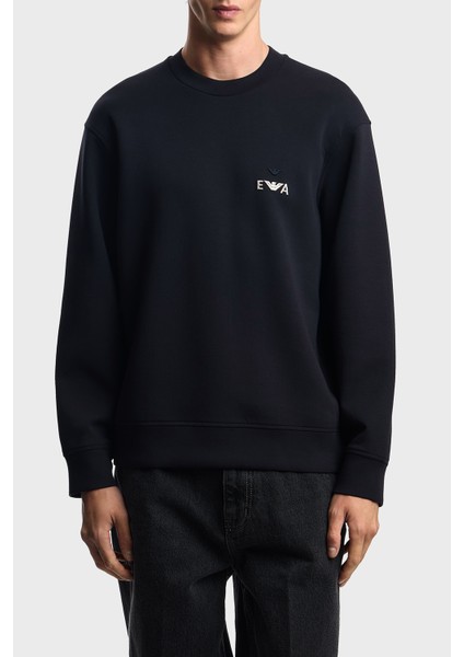 Logo Işlemeli Streç Pamuklu Regular Fit Bisiklet Yaka Sweat Erkek Sweat EM002919 AF10013 UB118