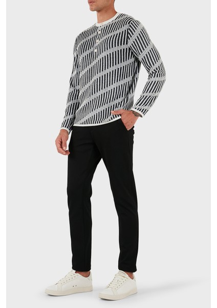 Jakarlı Yün Karışımlı Regular Fit Sıfır Yaka Örme Kazak Erkek Kazak EM003517 AF19553 FC005 fiyatları