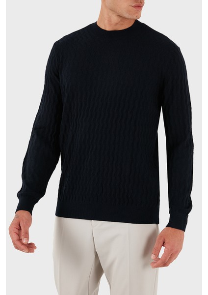 Yün Karışımlı Regular Fit Bisiklet Yaka Dalgalı Dokuma Kazak Erkek Kazak XM001560 AF11982 FB065 fırsatları