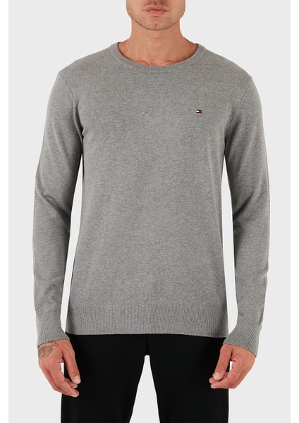 % 100 Pamuk Regular Fit Bisiklet Yaka Logolu Kazak Erkek Kazak MW0MW14748 P91