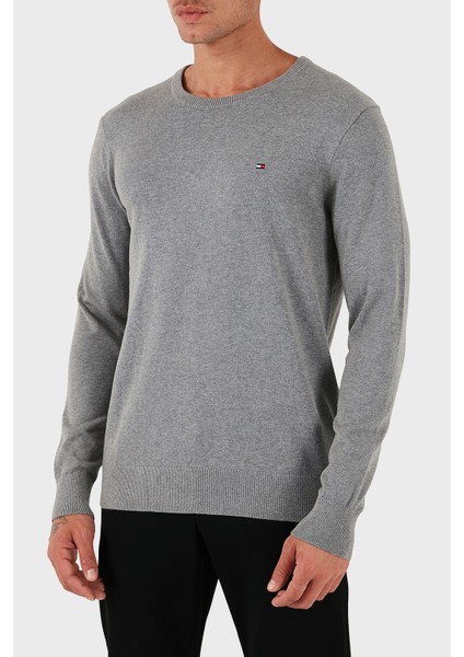 % 100 Pamuk Regular Fit Bisiklet Yaka Logolu Kazak Erkek Kazak MW0MW14748 P91 modelleri