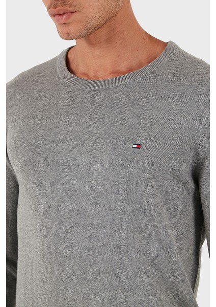 % 100 Pamuk Regular Fit Bisiklet Yaka Logolu Kazak Erkek Kazak MW0MW14748 P91 indirimleri