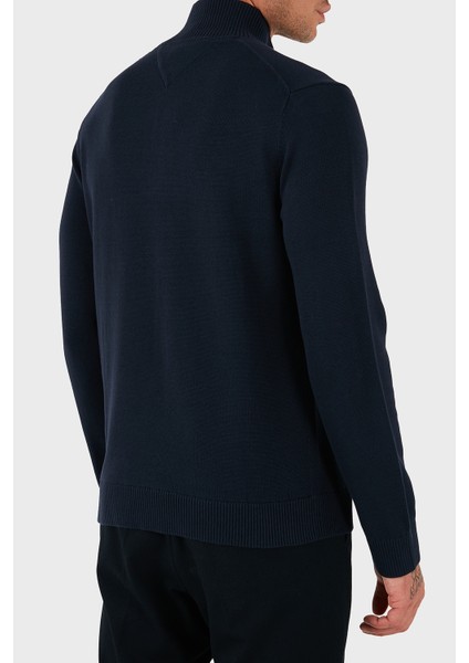 Pamuklu Slim Fit Yarım Fermuarlı Dik Yaka Kazak Erkek Kazak DM0DM21654 C1G fiyatları