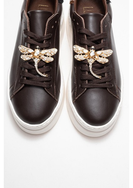 Laren Kahverengi Cilt Hakiki Deri Tokalı Kadın Günlük Spor Ayakkabı fiyatları