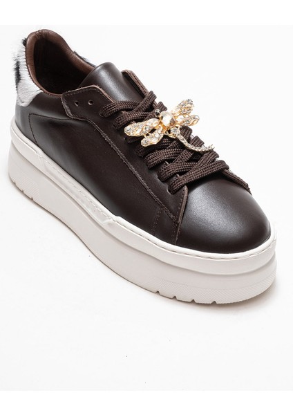 Laren Kahverengi Cilt Hakiki Deri Tokalı Kadın Günlük Spor Ayakkabı modelleri