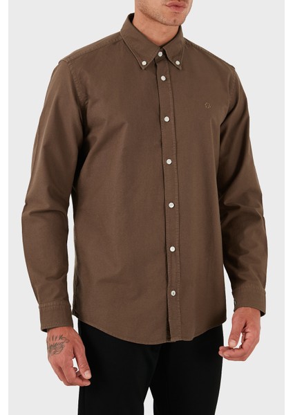 Logolu % 100 Pamuk Slim Fit Düğmeli Yaka Gömlek Erkek Gömlek 50544917 217 fırsatları