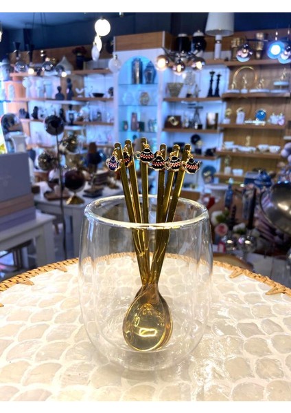 Altın Çaydanlık Desen 6'lı Kahve/çay Kaşık