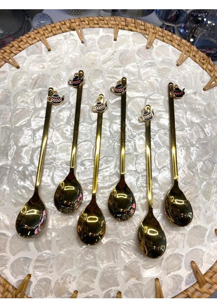 Altın Çaydanlık Desen 6'lı Kahve/çay Kaşık fiyatları