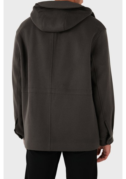 Yün ve Kaşmir Karışımlı Regular Fit Kapüşonlu Mont Erkek Mont EM003183 AF18229 U8112 fiyatları