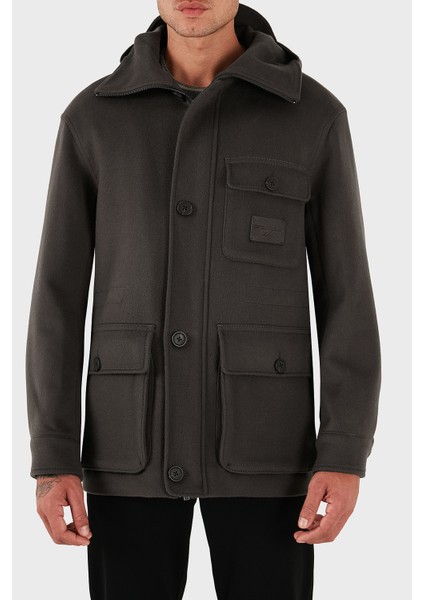 Yün ve Kaşmir Karışımlı Regular Fit Kapüşonlu Mont Erkek Mont EM003183 AF18229 U8112 modelleri