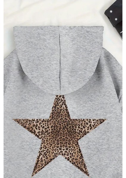 Leopar Stars Sırt Yıldız Baskılı Içi Pamuklu Unisex Sweatshirt fiyatları