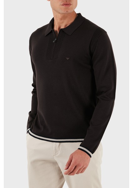 % 100 Yün Regular Fit Yarım Fermuarlı Polo Yaka Kazak Erkek Kazak EM001512 AF14158 U6280 modelleri