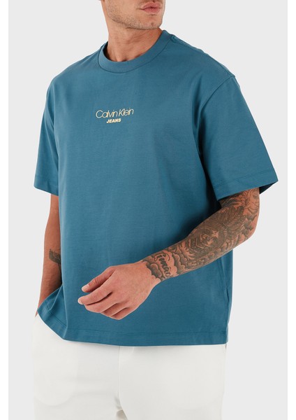 Pamuklu Relaxed Fit Bisiklet Yaka Logolu T Shirt LV04RC851GCCY Erkek T Shirt LV04RC851G Ccy modelleri