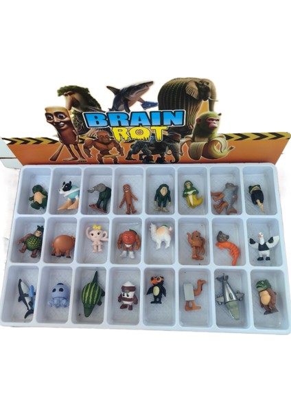 24 Model 2-4 Inç Shanhaijing El Kuklası Tongtong Tongtong Ahşap Çöp Adam Köpekbalığı Bebek Süsler Delik Müzik Kutulu Set (Yurt Dışından)