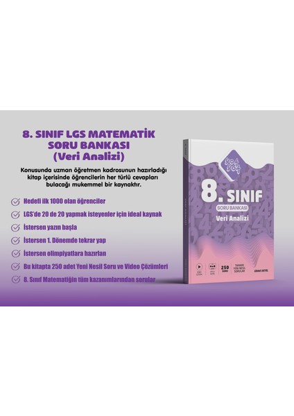 8. Sınıf Lgs Matematik Soru Bankası - Veri Analizi 250 Adet Soru - 2025 Basım