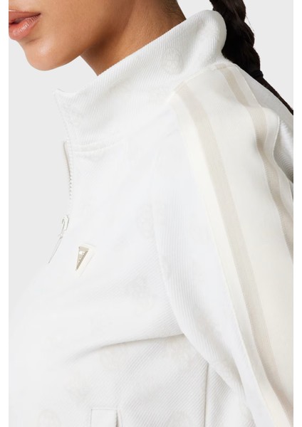 Peony 4g Logo Baskılı Regular Fit Dik Yaka Crop Sweat 5YQ07K0282 Bayan Sweat 5YQ07 K0282 F0ER fırsatları