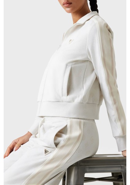 Peony 4g Logo Baskılı Regular Fit Dik Yaka Crop Sweat 5YQ07K0282 Bayan Sweat 5YQ07 K0282 F0ER indirimleri