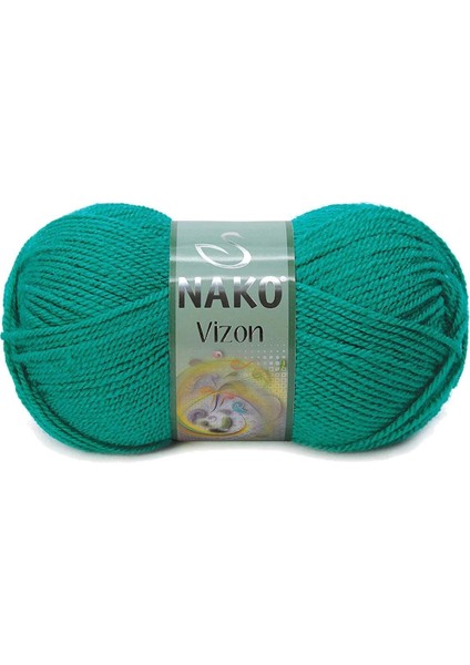 5 Adet Vizon Premium Akrilik El Örgü İpi Yünü Renk No : 181 Ördek Başı Yeşil fiyatları