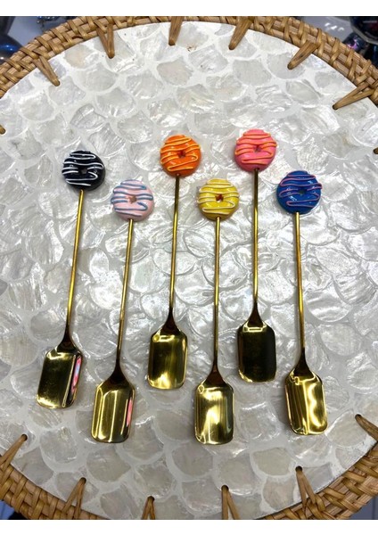 Altın Donut Desen 6'lı Kahve/çay Kaşık fiyatları