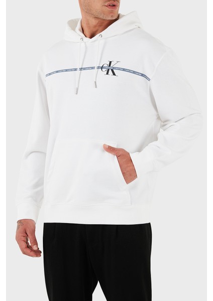 Logolu Şerit Detaylı Regular Fit Kapüşonlu Sweat LV04RC289GYAF Erkek Sweat LV04RC289G Yaf indirimleri