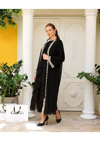 42923 Iç Bluz Sandy Kumaş Dış Kısım Şifon Kol Ucu ve Kenar Kısımları Gold Işlemeli Kenarları Kenarları Fırfır Detaylı fiyatları