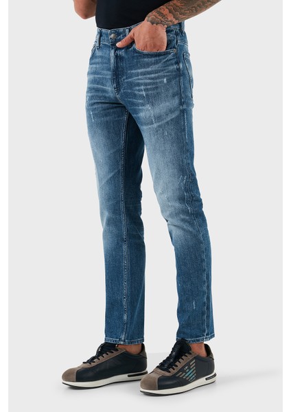 Streç Pamuklu Slim Fit Normal Bel Daralan Paça Jeans Erkek Kot Pantolon 50544640 437