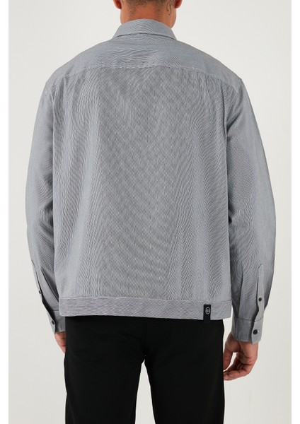 Regular Fit Ceket Yaka Fermuarlı Logolu Gömlek Ceket Erkek Gömlek Ceket XM000956 AF10256 FB078 modelleri