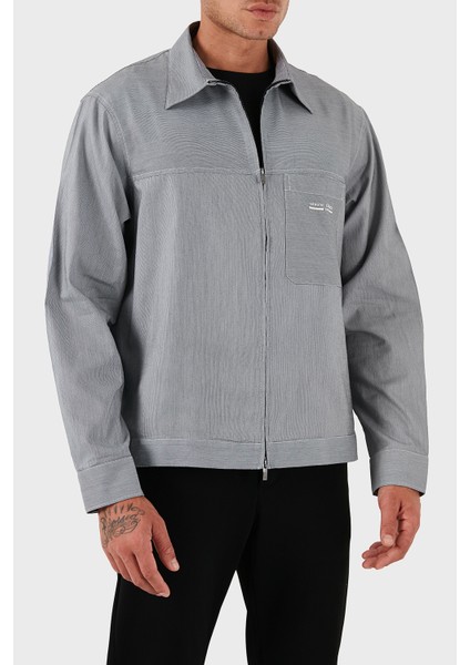 Regular Fit Ceket Yaka Fermuarlı Logolu Gömlek Ceket Erkek Gömlek Ceket XM000956 AF10256 FB078 indirimleri