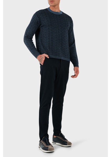 Jakarlı Logo Baskılı % 100 Yün Bisiklet Yaka Kazak Erkek Kazak EM002630 AF14199 FB077 fiyatları