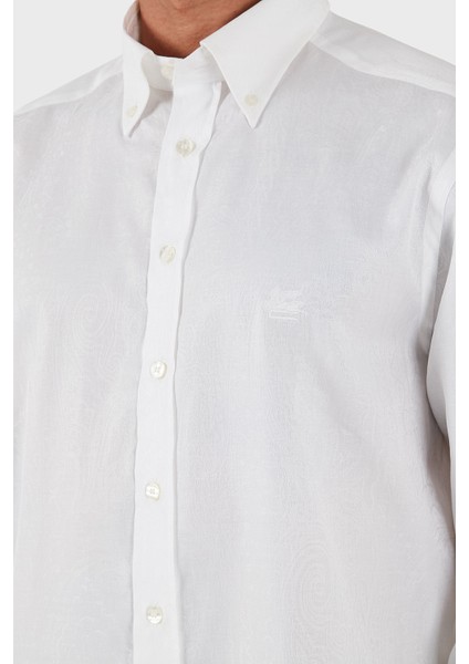 Jakarlı % 100 Pamuk Regular Fit Düğmeli Yaka Gömlek Erkek Gömlek MRIB0004 AQ043 W0800