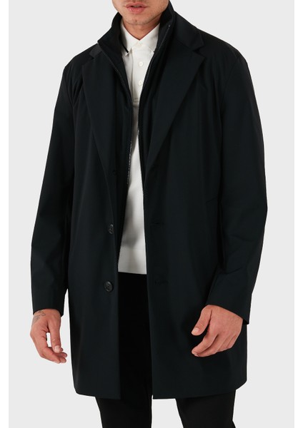 Su Geçirmez Çift Kullanımlı Regular Fit Trençkot Erkek Trençkot 50545897 001