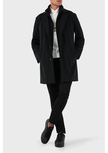 Su Geçirmez Çift Kullanımlı Regular Fit Trençkot Erkek Trençkot 50545897 001