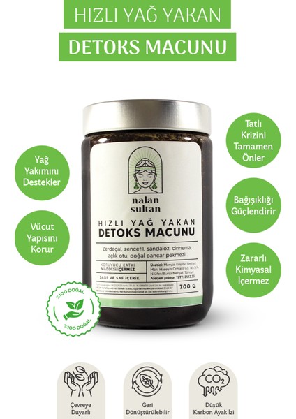 | Vücuttan Hızlı Yağ Atan Detoks Macunu (700 gr) Açlık Hissini Dengeler.